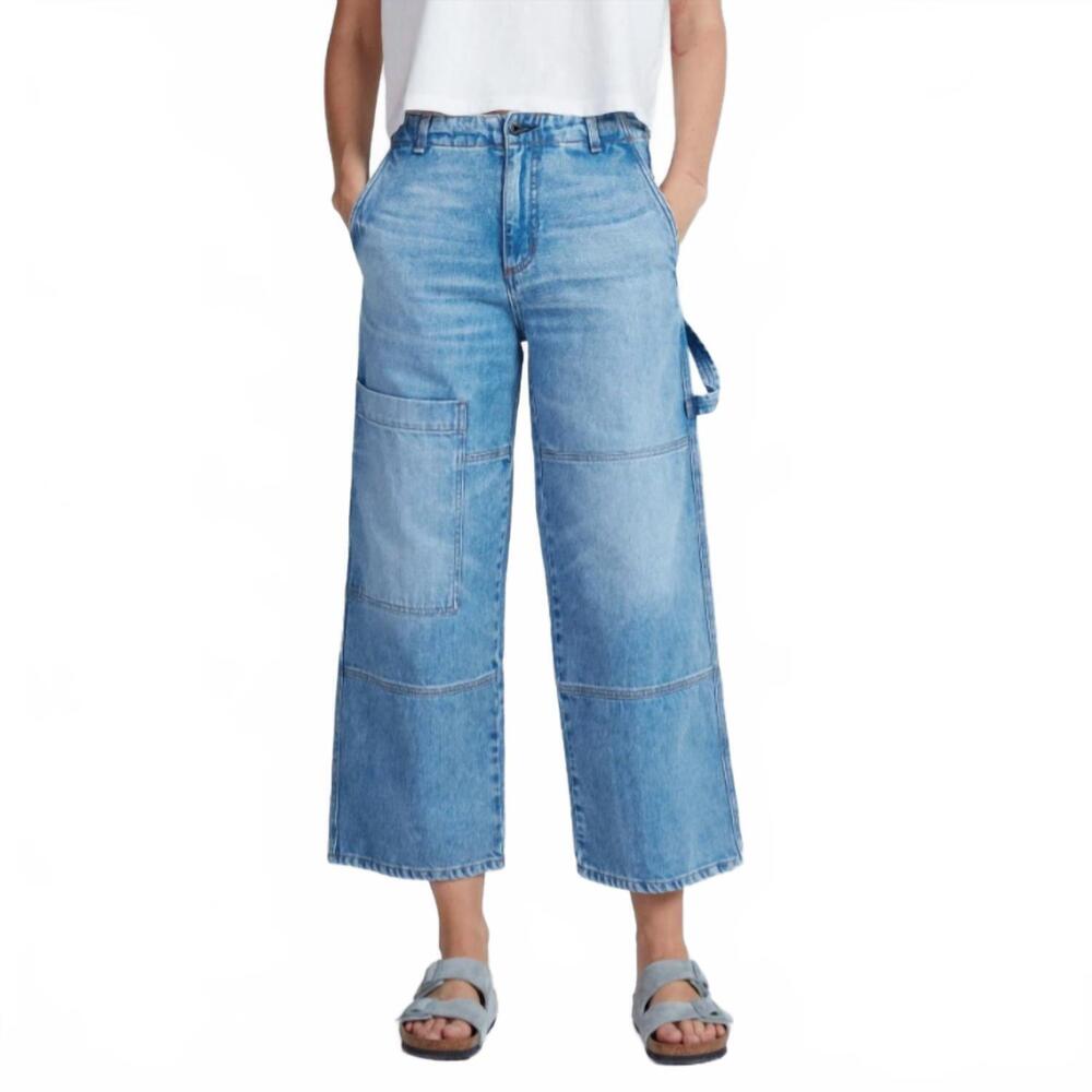 NEW ASKK NY cropped carpenter workwear inspired jean in blondie